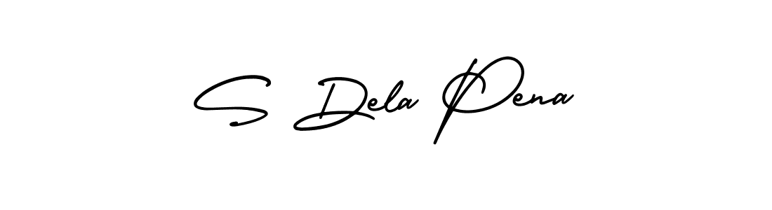 How to make S Dela Pena name signature. Use AmerikaSignatureDemo-Regular style for creating short signs online. This is the latest handwritten sign. S Dela Pena signature style 3 images and pictures png