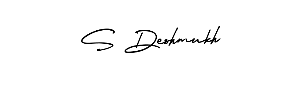 The best way (AmerikaSignatureDemo-Regular) to make a short signature is to pick only two or three words in your name. The name S Deshmukh include a total of six letters. For converting this name. S Deshmukh signature style 3 images and pictures png