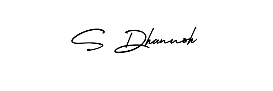 AmerikaSignatureDemo-Regular is a professional signature style that is perfect for those who want to add a touch of class to their signature. It is also a great choice for those who want to make their signature more unique. Get S Dhanush name to fancy signature for free. S Dhanush signature style 3 images and pictures png