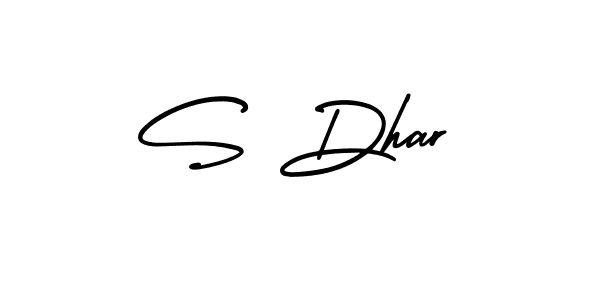Use a signature maker to create a handwritten signature online. With this signature software, you can design (AmerikaSignatureDemo-Regular) your own signature for name S Dhar. S Dhar signature style 3 images and pictures png