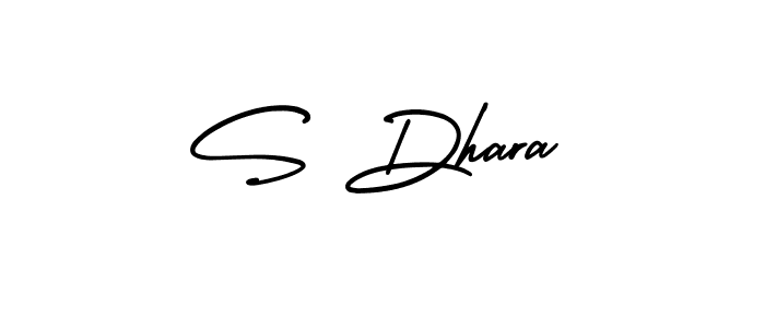 You should practise on your own different ways (AmerikaSignatureDemo-Regular) to write your name (S Dhara) in signature. don't let someone else do it for you. S Dhara signature style 3 images and pictures png