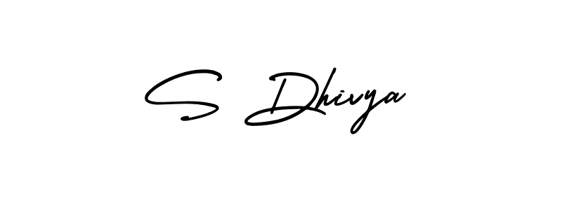 Use a signature maker to create a handwritten signature online. With this signature software, you can design (AmerikaSignatureDemo-Regular) your own signature for name S Dhivya. S Dhivya signature style 3 images and pictures png