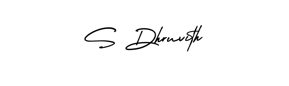 This is the best signature style for the S Dhruvith name. Also you like these signature font (AmerikaSignatureDemo-Regular). Mix name signature. S Dhruvith signature style 3 images and pictures png