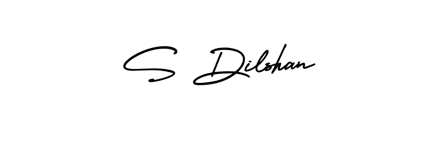 Use a signature maker to create a handwritten signature online. With this signature software, you can design (AmerikaSignatureDemo-Regular) your own signature for name S Dilshan. S Dilshan signature style 3 images and pictures png