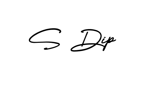 Make a beautiful signature design for name S Dip. With this signature (AmerikaSignatureDemo-Regular) style, you can create a handwritten signature for free. S Dip signature style 3 images and pictures png