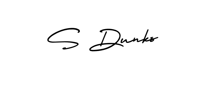 How to make S Dunks name signature. Use AmerikaSignatureDemo-Regular style for creating short signs online. This is the latest handwritten sign. S Dunks signature style 3 images and pictures png