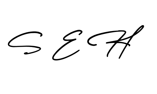 Use a signature maker to create a handwritten signature online. With this signature software, you can design (AmerikaSignatureDemo-Regular) your own signature for name S E H. S E H signature style 3 images and pictures png