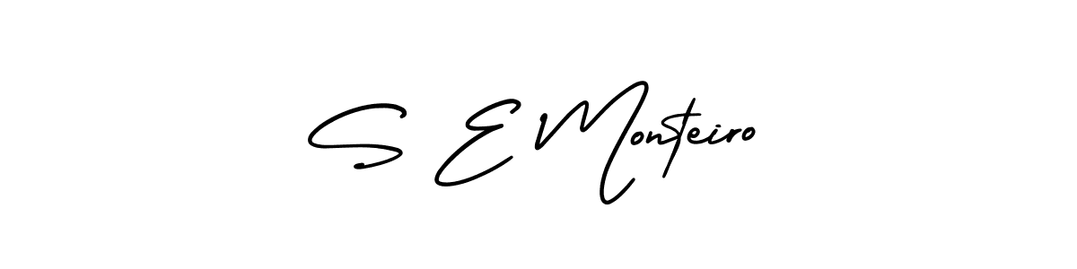 How to make S E Monteiro name signature. Use AmerikaSignatureDemo-Regular style for creating short signs online. This is the latest handwritten sign. S E Monteiro signature style 3 images and pictures png