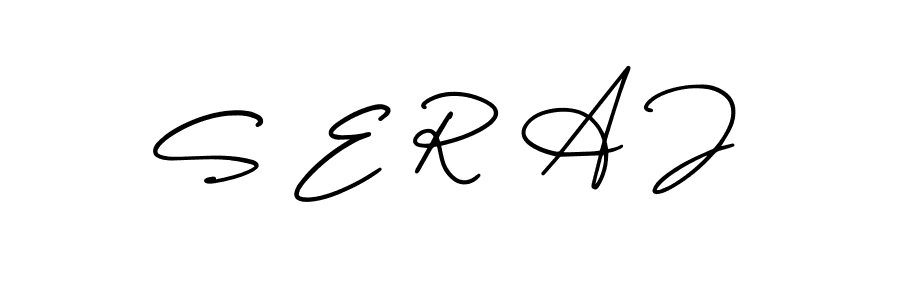 This is the best signature style for the S E R A J name. Also you like these signature font (AmerikaSignatureDemo-Regular). Mix name signature. S E R A J signature style 3 images and pictures png