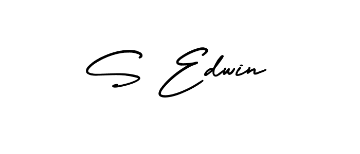 Create a beautiful signature design for name S Edwin. With this signature (AmerikaSignatureDemo-Regular) fonts, you can make a handwritten signature for free. S Edwin signature style 3 images and pictures png