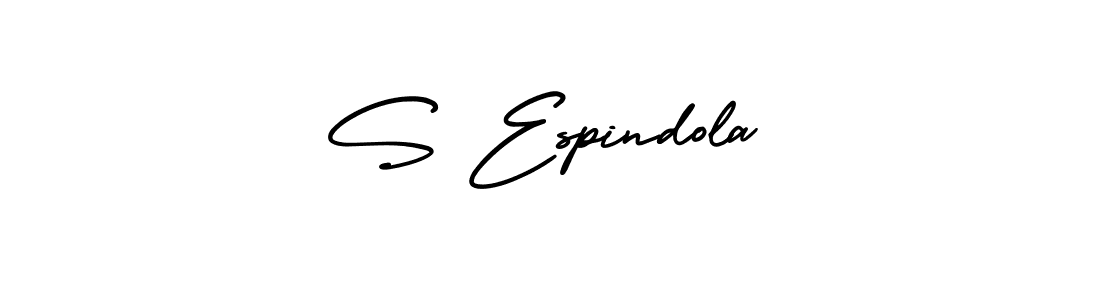 Use a signature maker to create a handwritten signature online. With this signature software, you can design (AmerikaSignatureDemo-Regular) your own signature for name S Espindola. S Espindola signature style 3 images and pictures png