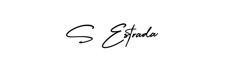 How to make S Estrada name signature. Use AmerikaSignatureDemo-Regular style for creating short signs online. This is the latest handwritten sign. S Estrada signature style 3 images and pictures png