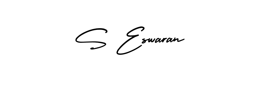 Create a beautiful signature design for name S Eswaran. With this signature (AmerikaSignatureDemo-Regular) fonts, you can make a handwritten signature for free. S Eswaran signature style 3 images and pictures png
