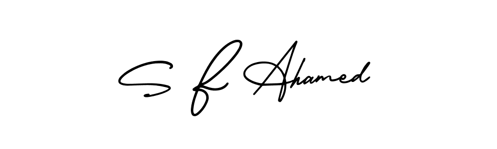 Design your own signature with our free online signature maker. With this signature software, you can create a handwritten (AmerikaSignatureDemo-Regular) signature for name S F Ahamed. S F Ahamed signature style 3 images and pictures png
