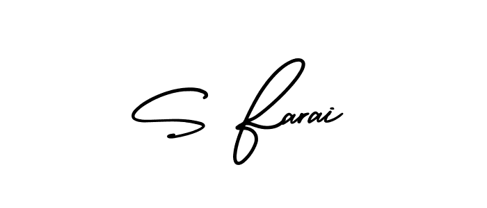 How to make S Farai name signature. Use AmerikaSignatureDemo-Regular style for creating short signs online. This is the latest handwritten sign. S Farai signature style 3 images and pictures png