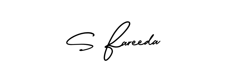 Make a beautiful signature design for name S Fareeda. With this signature (AmerikaSignatureDemo-Regular) style, you can create a handwritten signature for free. S Fareeda signature style 3 images and pictures png