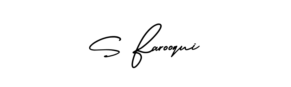 AmerikaSignatureDemo-Regular is a professional signature style that is perfect for those who want to add a touch of class to their signature. It is also a great choice for those who want to make their signature more unique. Get S Farooqui name to fancy signature for free. S Farooqui signature style 3 images and pictures png