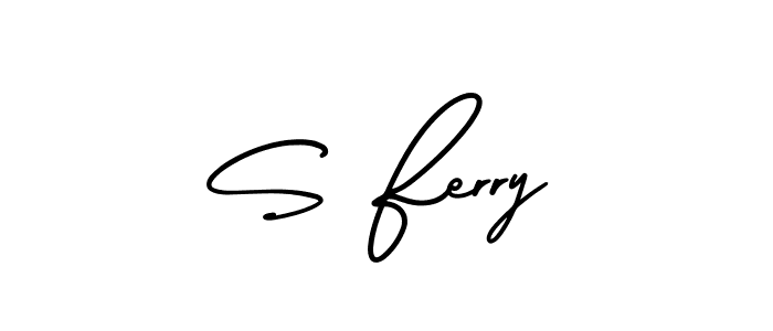 Make a beautiful signature design for name S Ferry. With this signature (AmerikaSignatureDemo-Regular) style, you can create a handwritten signature for free. S Ferry signature style 3 images and pictures png