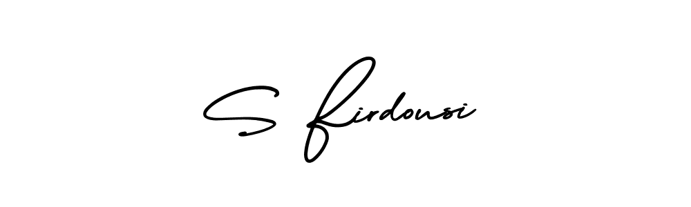 if you are searching for the best signature style for your name S Firdousi. so please give up your signature search. here we have designed multiple signature styles  using AmerikaSignatureDemo-Regular. S Firdousi signature style 3 images and pictures png
