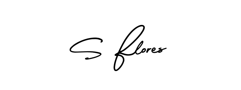 Create a beautiful signature design for name S Flores. With this signature (AmerikaSignatureDemo-Regular) fonts, you can make a handwritten signature for free. S Flores signature style 3 images and pictures png