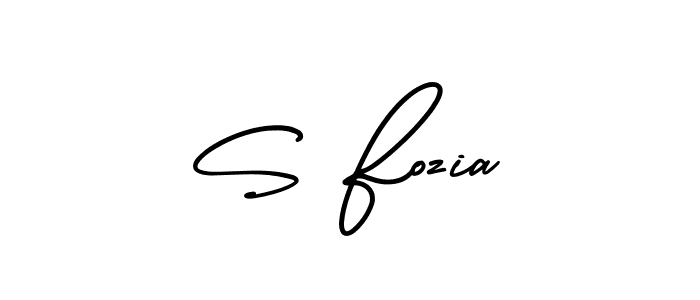 Also You can easily find your signature by using the search form. We will create S Fozia name handwritten signature images for you free of cost using AmerikaSignatureDemo-Regular sign style. S Fozia signature style 3 images and pictures png