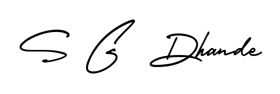 The AmerikaSignatureDemo-Regular signature style provides a bold statement for name S G  Dhande. Designed for business owners, executives, and leaders. S G  Dhande signature style 3 images and pictures png