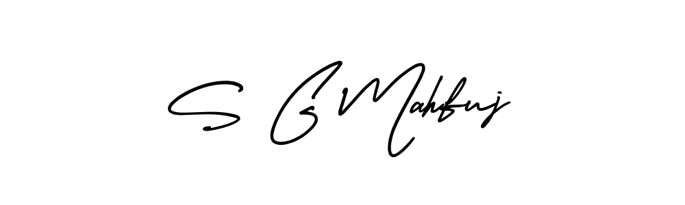 How to make S G Mahfuj name signature. Use AmerikaSignatureDemo-Regular style for creating short signs online. This is the latest handwritten sign. S G Mahfuj signature style 3 images and pictures png