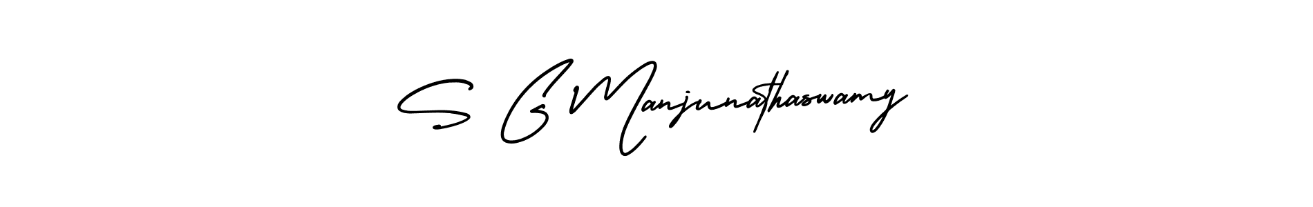 AmerikaSignatureDemo-Regular is a professional signature style that is perfect for those who want to add a touch of class to their signature. It is also a great choice for those who want to make their signature more unique. Get S G Manjunathaswamy name to fancy signature for free. S G Manjunathaswamy signature style 3 images and pictures png