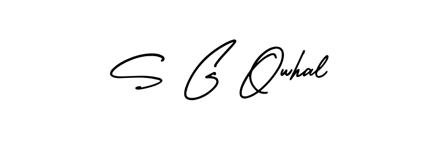 The best way (AmerikaSignatureDemo-Regular) to make a short signature is to pick only two or three words in your name. The name S G Owhal include a total of six letters. For converting this name. S G Owhal signature style 3 images and pictures png