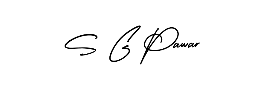 You should practise on your own different ways (AmerikaSignatureDemo-Regular) to write your name (S G Pawar) in signature. don't let someone else do it for you. S G Pawar signature style 3 images and pictures png