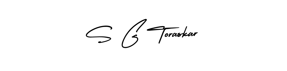 The best way (AmerikaSignatureDemo-Regular) to make a short signature is to pick only two or three words in your name. The name S G Toraskar include a total of six letters. For converting this name. S G Toraskar signature style 3 images and pictures png