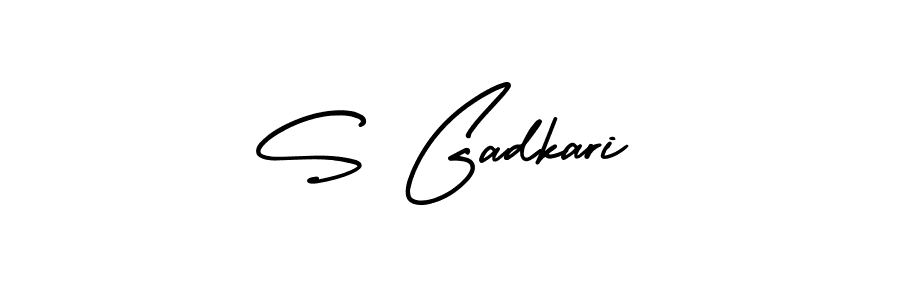 Create a beautiful signature design for name S Gadkari. With this signature (AmerikaSignatureDemo-Regular) fonts, you can make a handwritten signature for free. S Gadkari signature style 3 images and pictures png