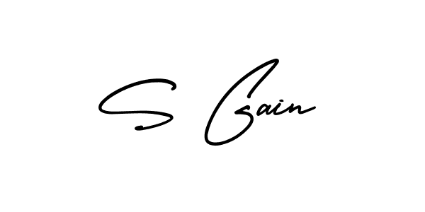 The best way (AmerikaSignatureDemo-Regular) to make a short signature is to pick only two or three words in your name. The name S Gain include a total of six letters. For converting this name. S Gain signature style 3 images and pictures png