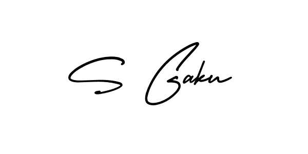 S Gaku stylish signature style. Best Handwritten Sign (AmerikaSignatureDemo-Regular) for my name. Handwritten Signature Collection Ideas for my name S Gaku. S Gaku signature style 3 images and pictures png