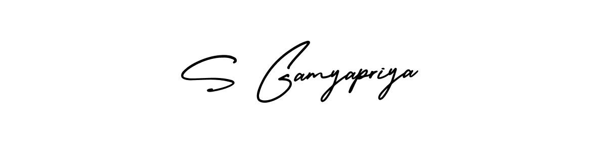 Also You can easily find your signature by using the search form. We will create S Gamyapriya name handwritten signature images for you free of cost using AmerikaSignatureDemo-Regular sign style. S Gamyapriya signature style 3 images and pictures png