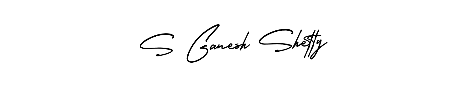 You should practise on your own different ways (AmerikaSignatureDemo-Regular) to write your name (S Ganesh Shetty) in signature. don't let someone else do it for you. S Ganesh Shetty signature style 3 images and pictures png