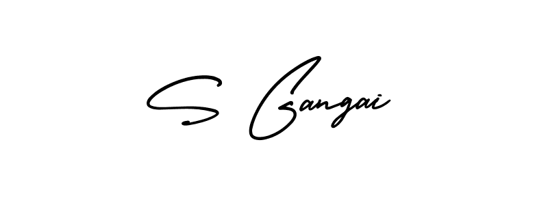 S Gangai stylish signature style. Best Handwritten Sign (AmerikaSignatureDemo-Regular) for my name. Handwritten Signature Collection Ideas for my name S Gangai. S Gangai signature style 3 images and pictures png