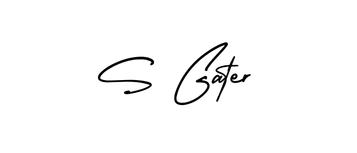 How to make S Gater name signature. Use AmerikaSignatureDemo-Regular style for creating short signs online. This is the latest handwritten sign. S Gater signature style 3 images and pictures png