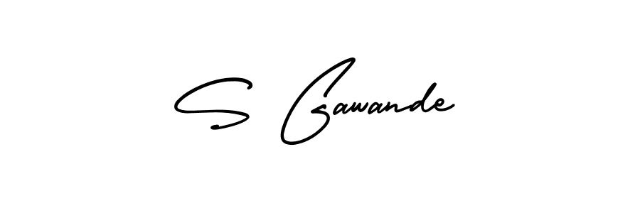Create a beautiful signature design for name S Gawande. With this signature (AmerikaSignatureDemo-Regular) fonts, you can make a handwritten signature for free. S Gawande signature style 3 images and pictures png