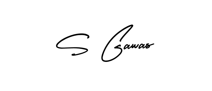 Use a signature maker to create a handwritten signature online. With this signature software, you can design (AmerikaSignatureDemo-Regular) your own signature for name S Gawas. S Gawas signature style 3 images and pictures png