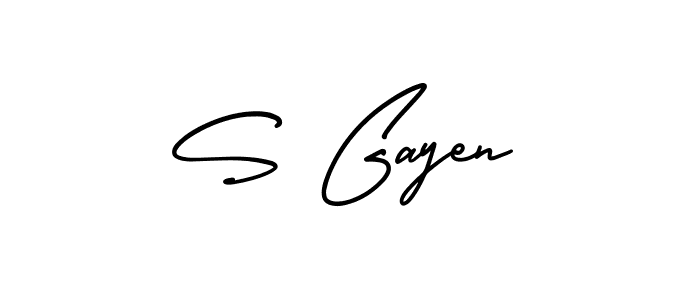 Make a beautiful signature design for name S Gayen. With this signature (AmerikaSignatureDemo-Regular) style, you can create a handwritten signature for free. S Gayen signature style 3 images and pictures png