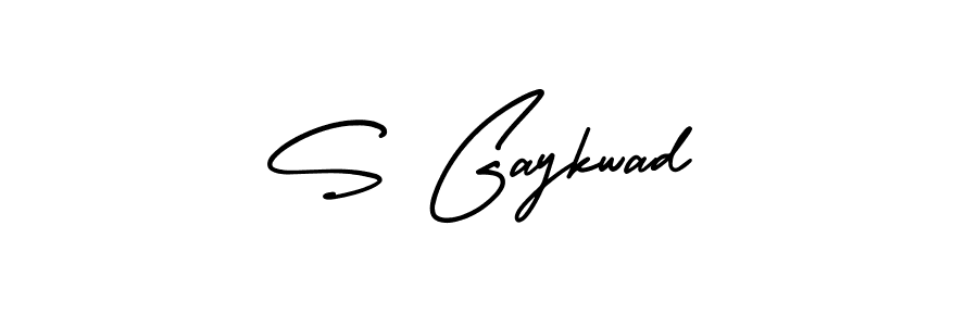 Design your own signature with our free online signature maker. With this signature software, you can create a handwritten (AmerikaSignatureDemo-Regular) signature for name S Gaykwad. S Gaykwad signature style 3 images and pictures png