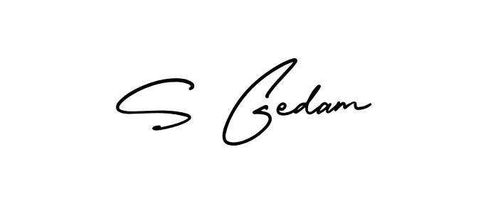 Create a beautiful signature design for name S Gedam. With this signature (AmerikaSignatureDemo-Regular) fonts, you can make a handwritten signature for free. S Gedam signature style 3 images and pictures png