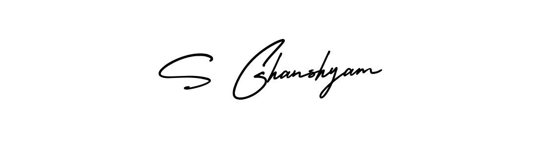 Make a beautiful signature design for name S Ghanshyam. With this signature (AmerikaSignatureDemo-Regular) style, you can create a handwritten signature for free. S Ghanshyam signature style 3 images and pictures png