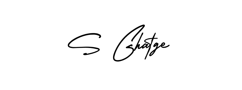 The best way (AmerikaSignatureDemo-Regular) to make a short signature is to pick only two or three words in your name. The name S Ghatge include a total of six letters. For converting this name. S Ghatge signature style 3 images and pictures png