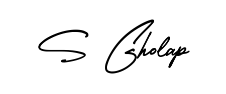 The AmerikaSignatureDemo-Regular font transforms the name S Gholap into an executive sign with sharp precision and distinguished character. S Gholap signature style 3 images and pictures png