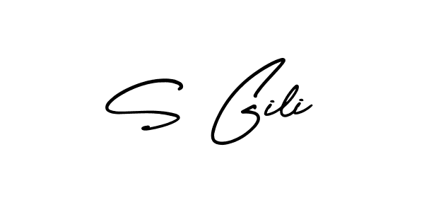 S Gili stylish signature style. Best Handwritten Sign (AmerikaSignatureDemo-Regular) for my name. Handwritten Signature Collection Ideas for my name S Gili. S Gili signature style 3 images and pictures png