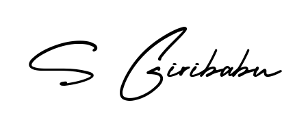 You should practise on your own different ways (AmerikaSignatureDemo-Regular) to write your name (S Giribabu) in signature. Don't let someone else do it for you. S Giribabu signature style 3 images and pictures png