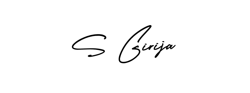 Create a beautiful signature design for name S Girija. With this signature (AmerikaSignatureDemo-Regular) fonts, you can make a handwritten signature for free. S Girija signature style 3 images and pictures png
