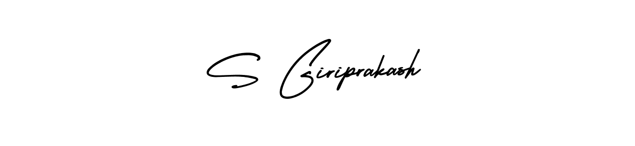 You should practise on your own different ways (AmerikaSignatureDemo-Regular) to write your name (S Giriprakash) in signature. don't let someone else do it for you. S Giriprakash signature style 3 images and pictures png